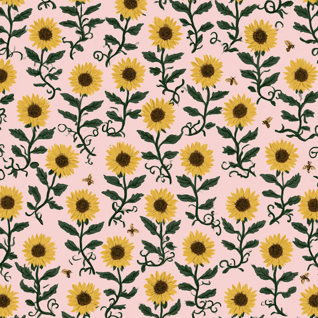 Cheerful Sunflower Botanical Pattern
