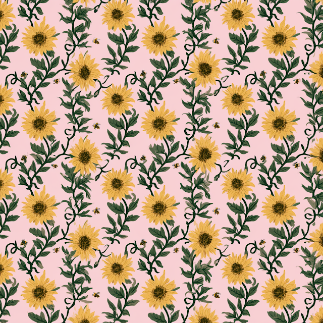 Cheerful Sunflower Botanical Pattern