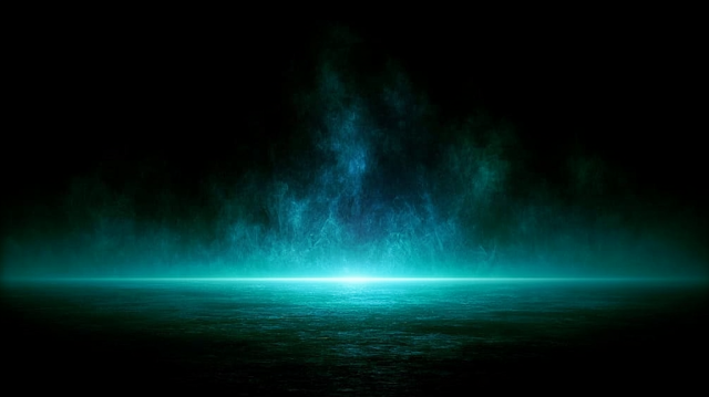 Cinematic Dark Void with Cyan Teal Light