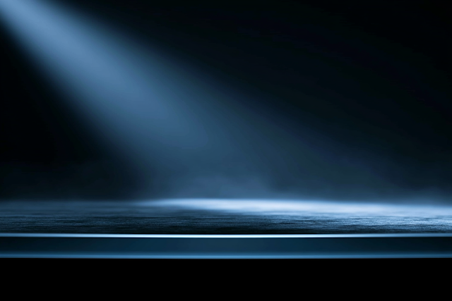 Cinematic Minimalism: Dark Stage with Blue Light
