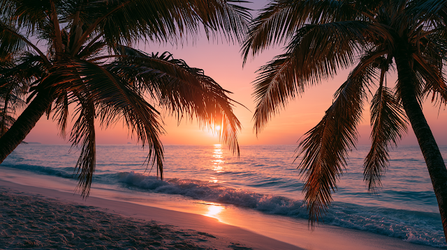 Cinematic Tropical Beach Sunset