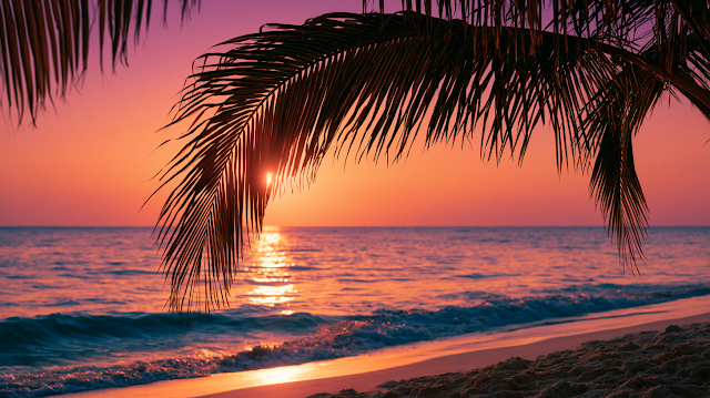 Cinematic Tropical Beach Sunset