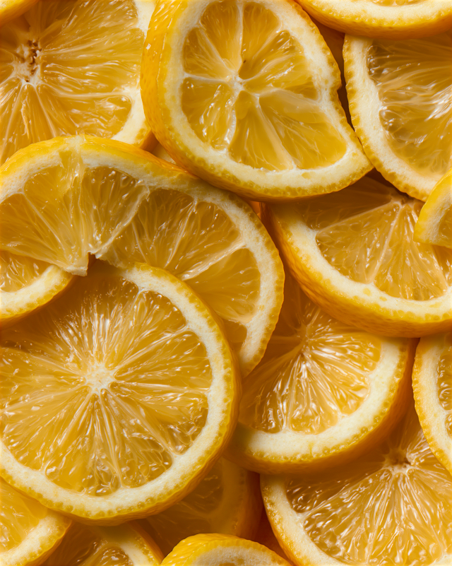 Close-Up Lemon Slice Flatlay