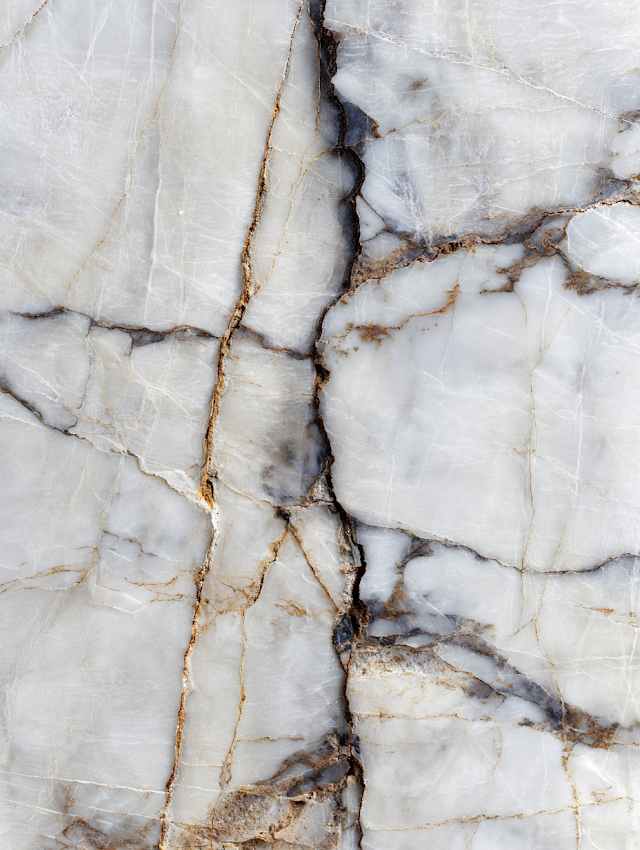 Close-up of Elegant White Marble with Dark Veins
