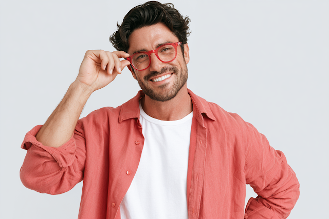 Confident Middle-Aged Man in Stylish Eyewear
