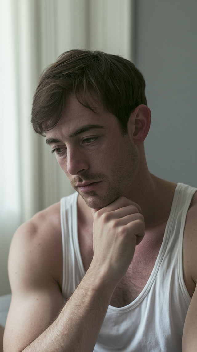 Contemplative Portrait of a Young Man in Soft Light