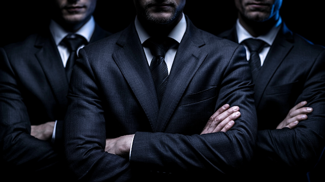 Corporate Executives in Dark Suits