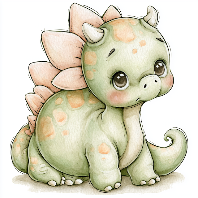 Cute Baby Dinosaur Illustration