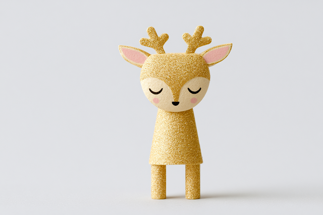Cute Minimalistic New Year Deer Figurine