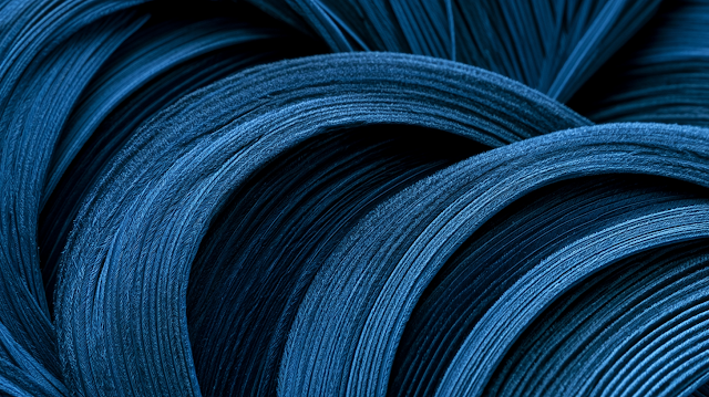 Deep Blue Feather Abstract Macro