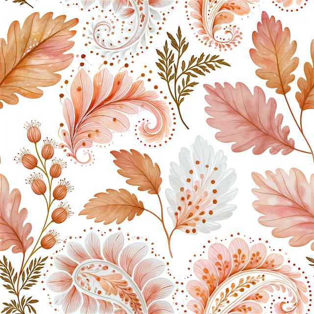 Delicate Autumn Paisley Pattern