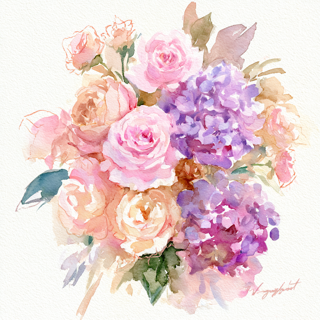 Delicate Watercolor Floral Arrangement