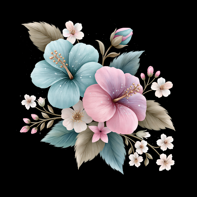 Delicate Watercolor Floral Corner Arrangement