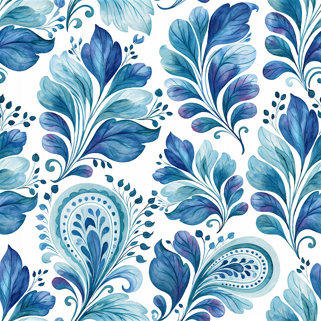Delicate Watercolor Paisley Pattern