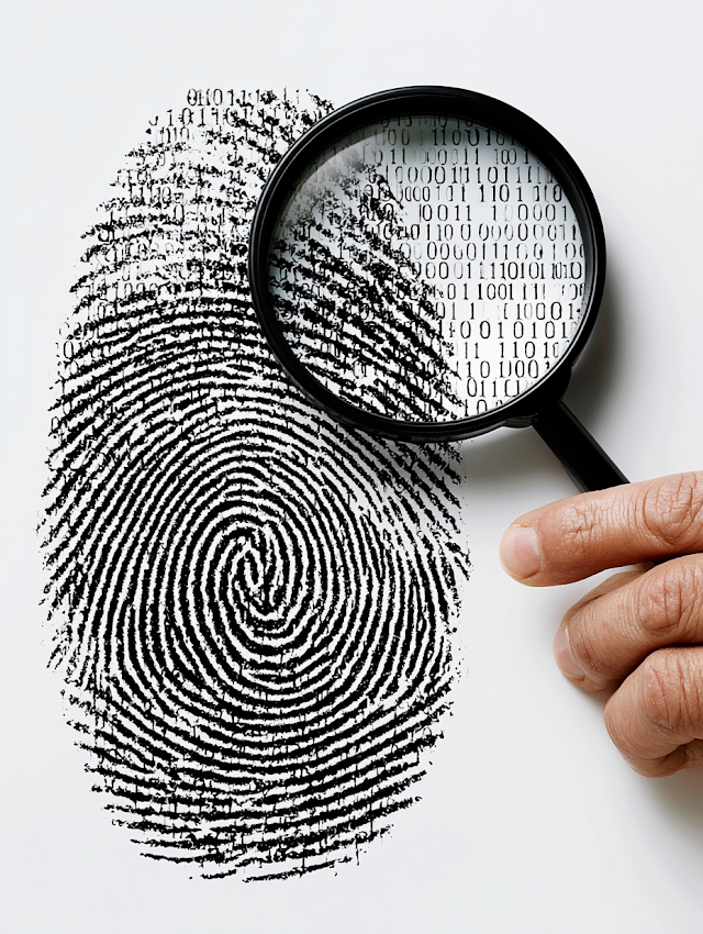 Digital Identity Exploration: Fingerprint and Binary Code