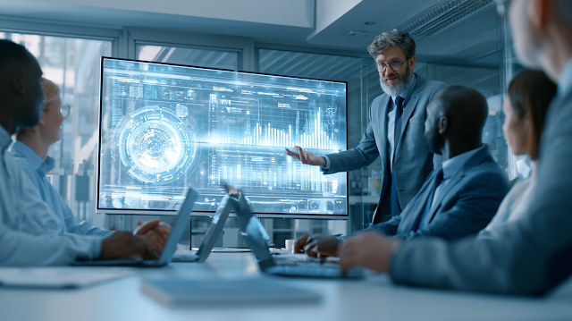 Diverse Business Team Collaborating in Modern Office