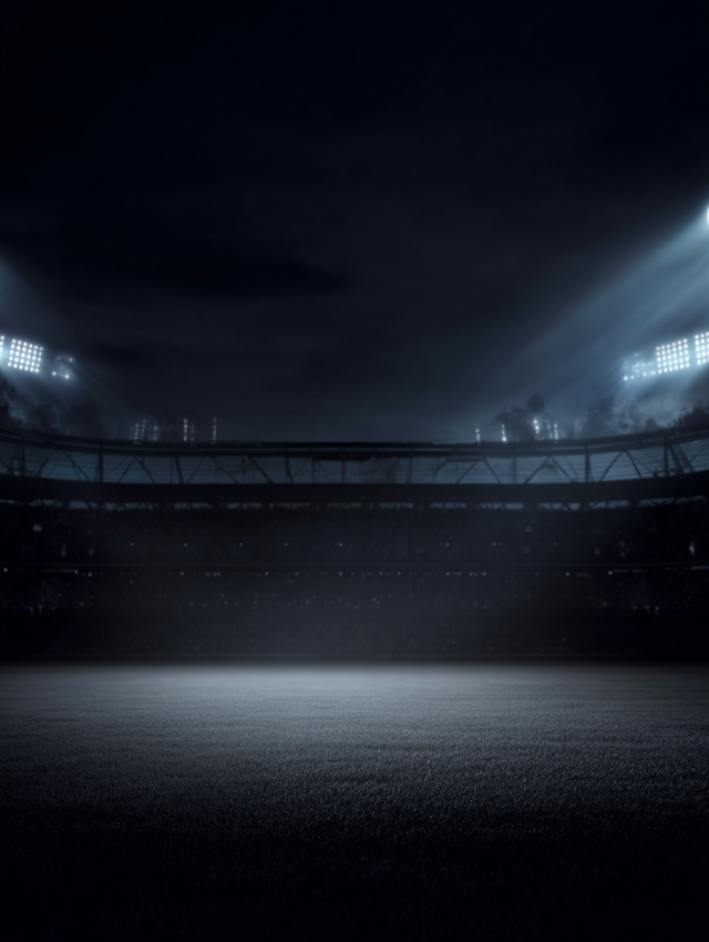 Dramatic Nighttime Football Field