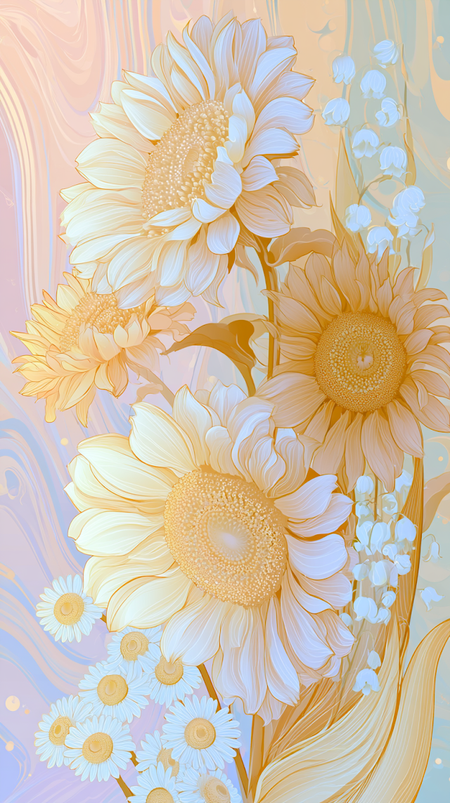 Dreamy Botanical Sunflowers