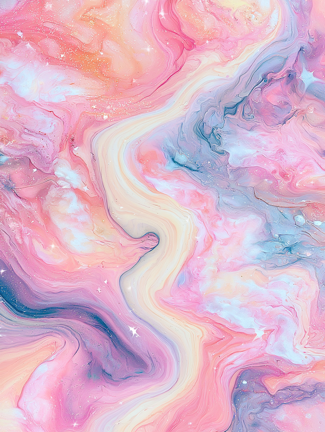 Dreamy Pastel Fluid Art