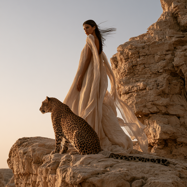 Elegance in Nature: A Couture Fashion Moment