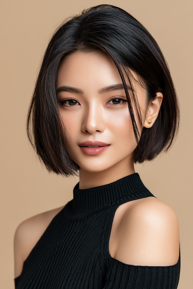 Elegant Beauty Portrait of Young East Asian Woman