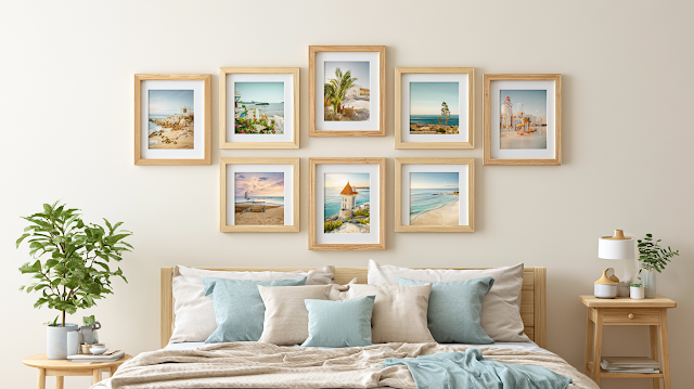 Elegant Bedroom Wall Art Arrangement