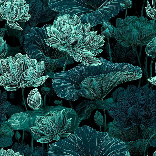 Elegant Botanical Lotus Pattern