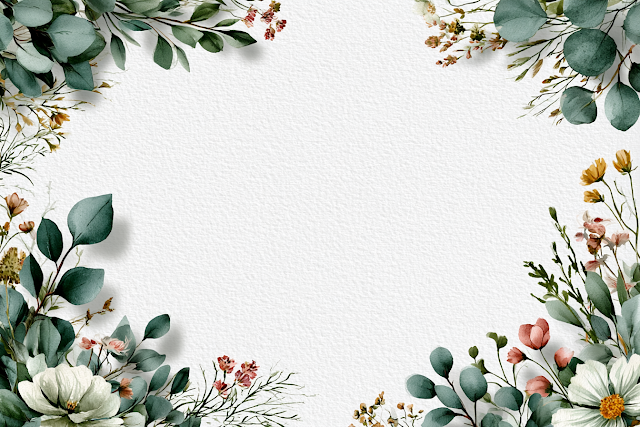 Elegant Botanical Watercolor Wedding Frame