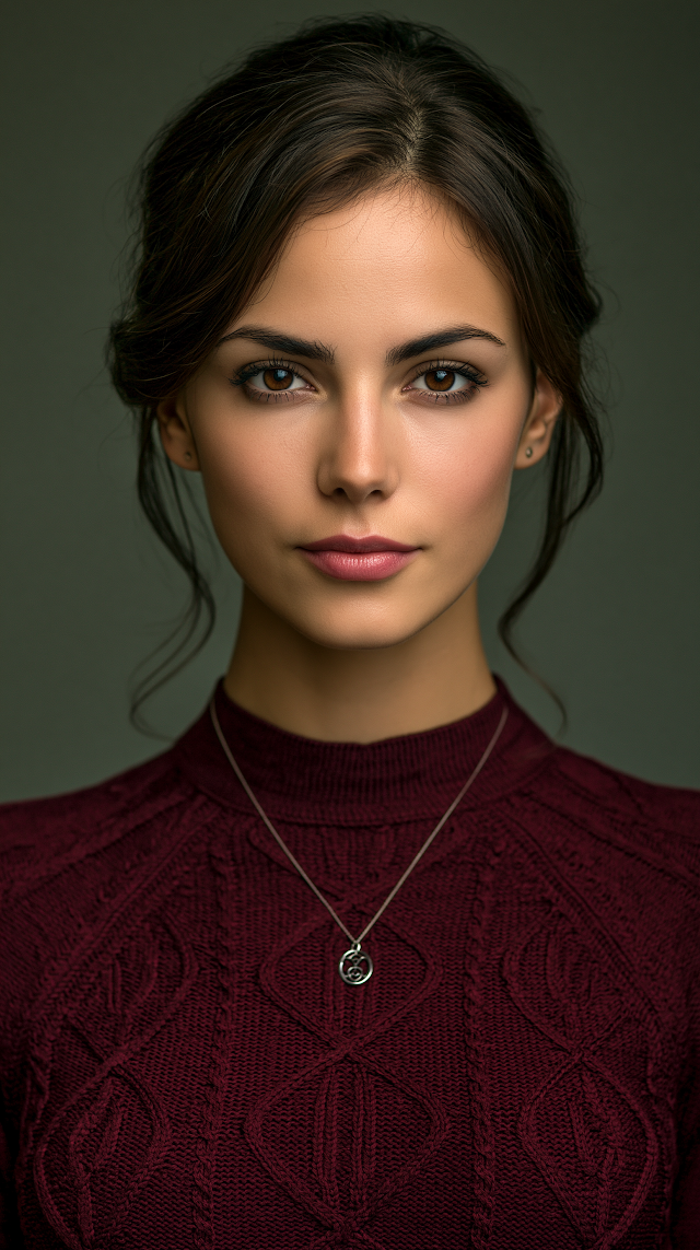 Elegant British Woman in Passport Style