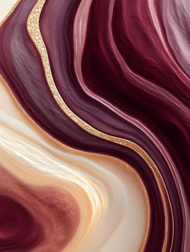 Elegant Burgundy and Ivory Abstract Marble Design