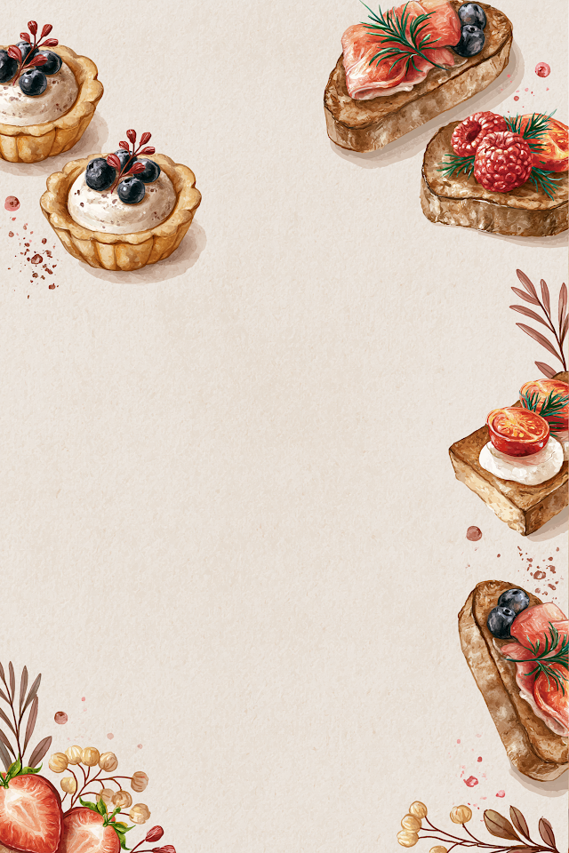 Elegant Catering Menu Design with Tartlets and Bruschetta