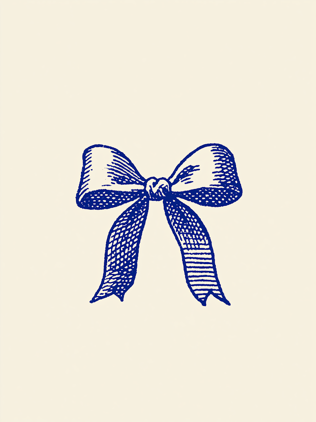 Elegant Detailed Ribbon Bow on Cream Background
