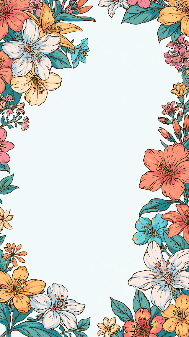 Elegant Floral Frame on Minimalist Background
