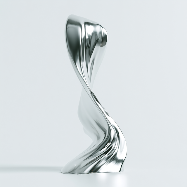 Elegant Flowing Liquid Metal Sculpture