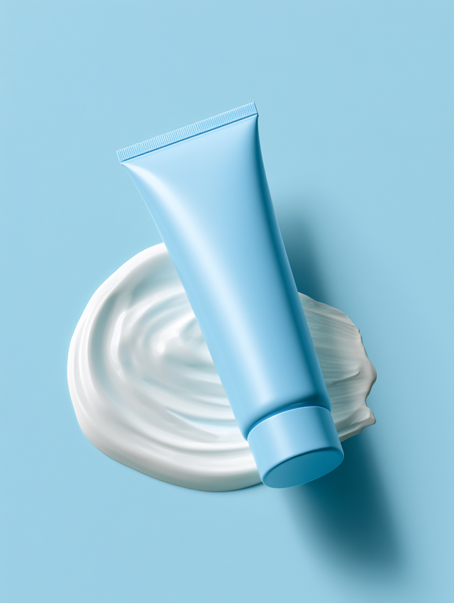 Elegant Light Blue Facial Moisturizer on Cream