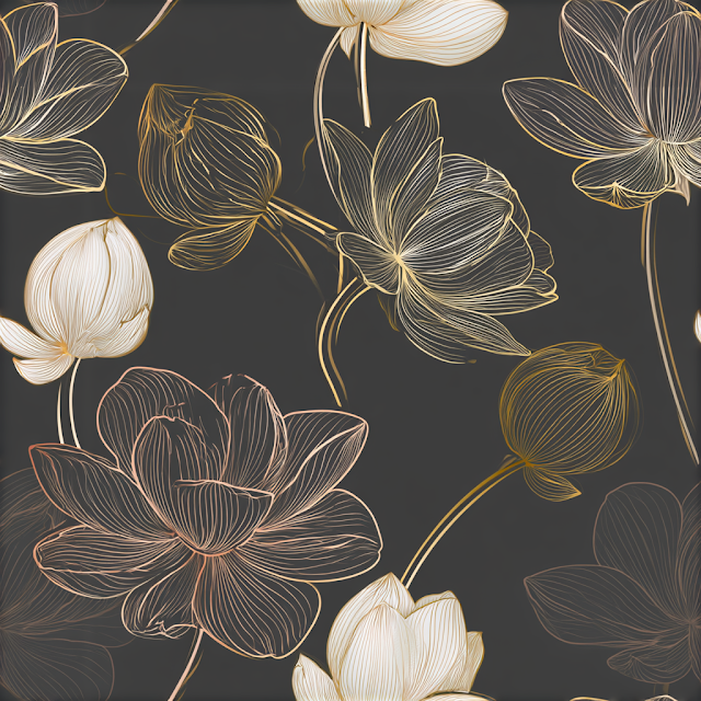Elegant Lotus Floral Wallpaper Pattern