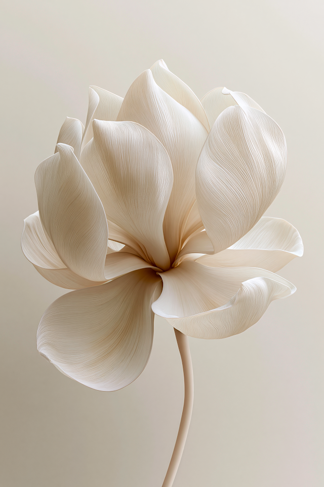Elegant Magnolia Blossom in Ivory Tones