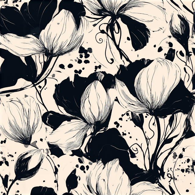 Elegant Monochrome Floral Pattern