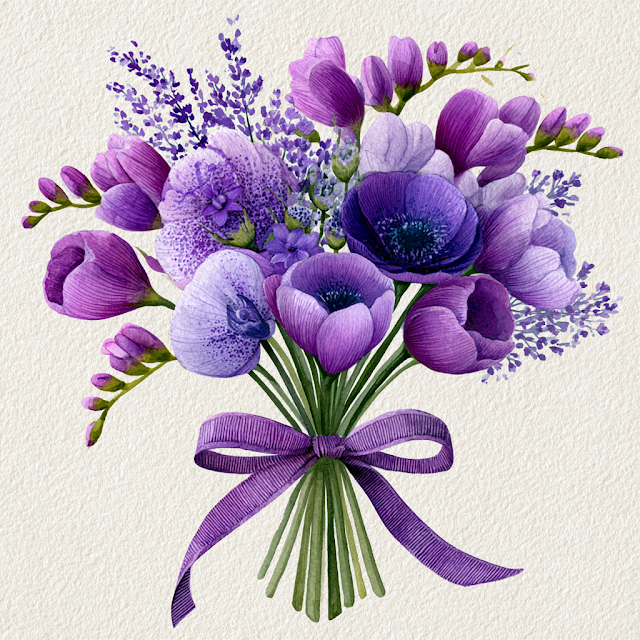 Elegant Purple Flower Bouquet