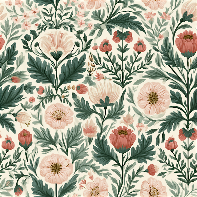 Elegant Seamless Floral Textile Pattern