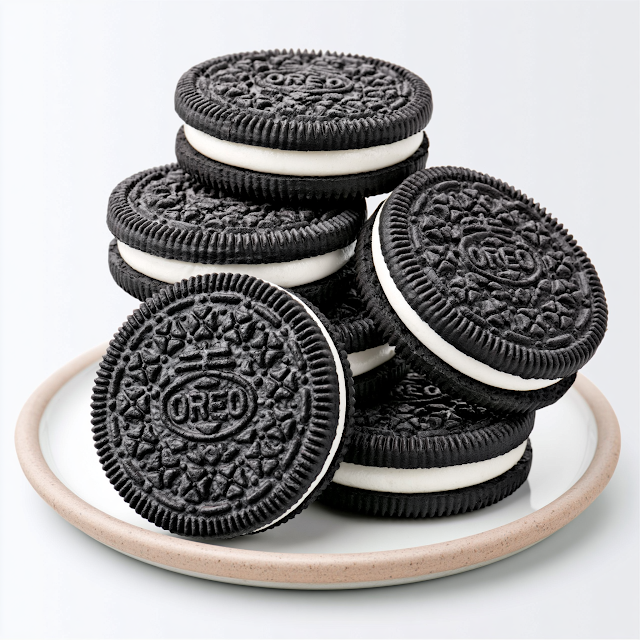 Elegant Stacked OREO Cookies on Artisan Plate