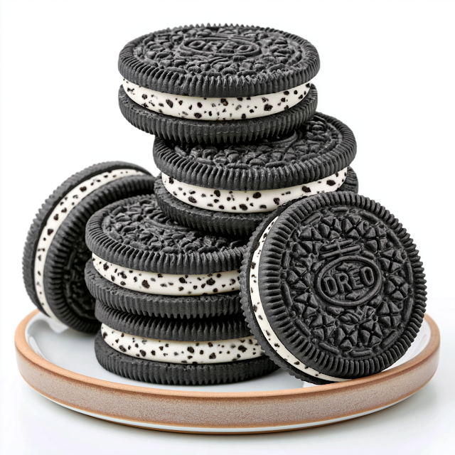 Elegant Stacked OREO Cookies on Artisan Plate