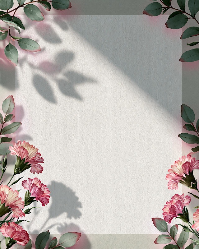 Elegant Textured Paper Background with Watercolor Carnations