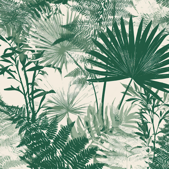 Elegant Tropical Botanical Wallpaper Pattern