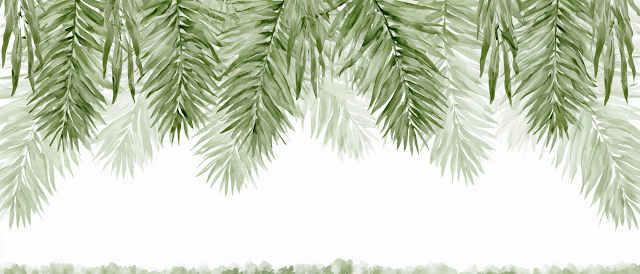 Elegant Tropical Botanical Watercolor Banner