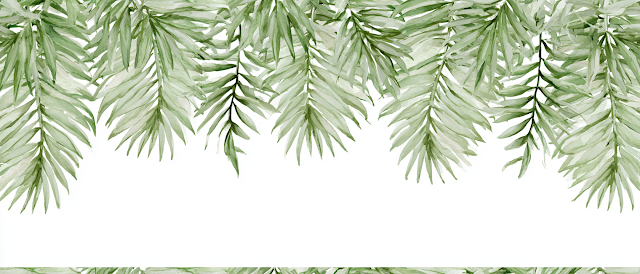 Elegant Tropical Palm Fronds Watercolor Banner