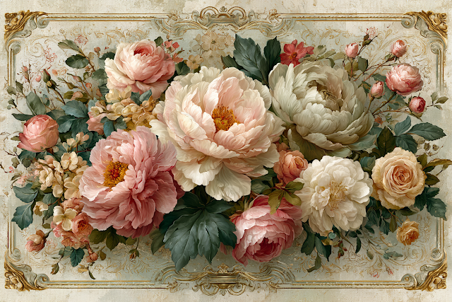 Elegant Vintage Flower Greeting Card