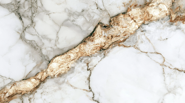 Elegant White Carrara Marble with Gold Veining