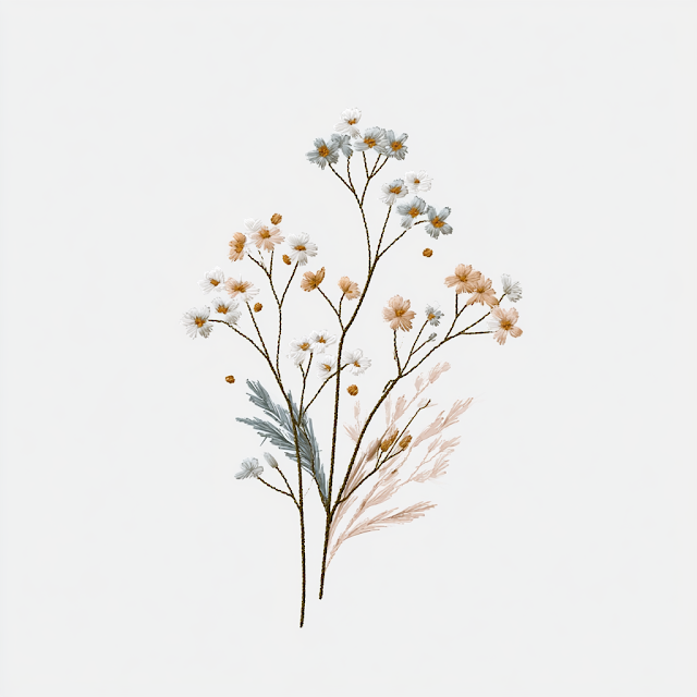 Elegant Wildflower Embroidery Design