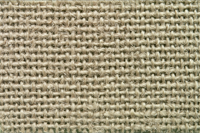Extreme Close-Up of Coarse Woven Jute Fabric